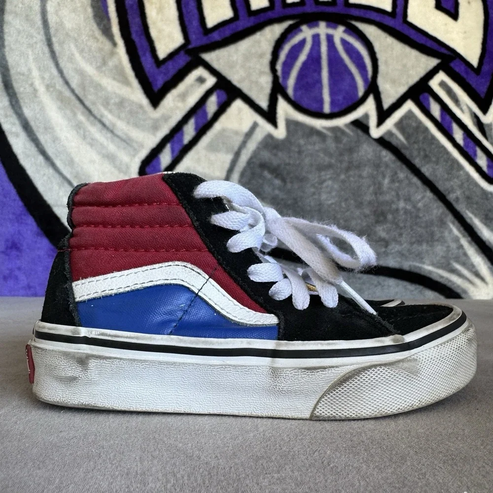 Size 11c - Vans Black/Chilipepper Easy Logo Sk8-Hi Shoes Kids